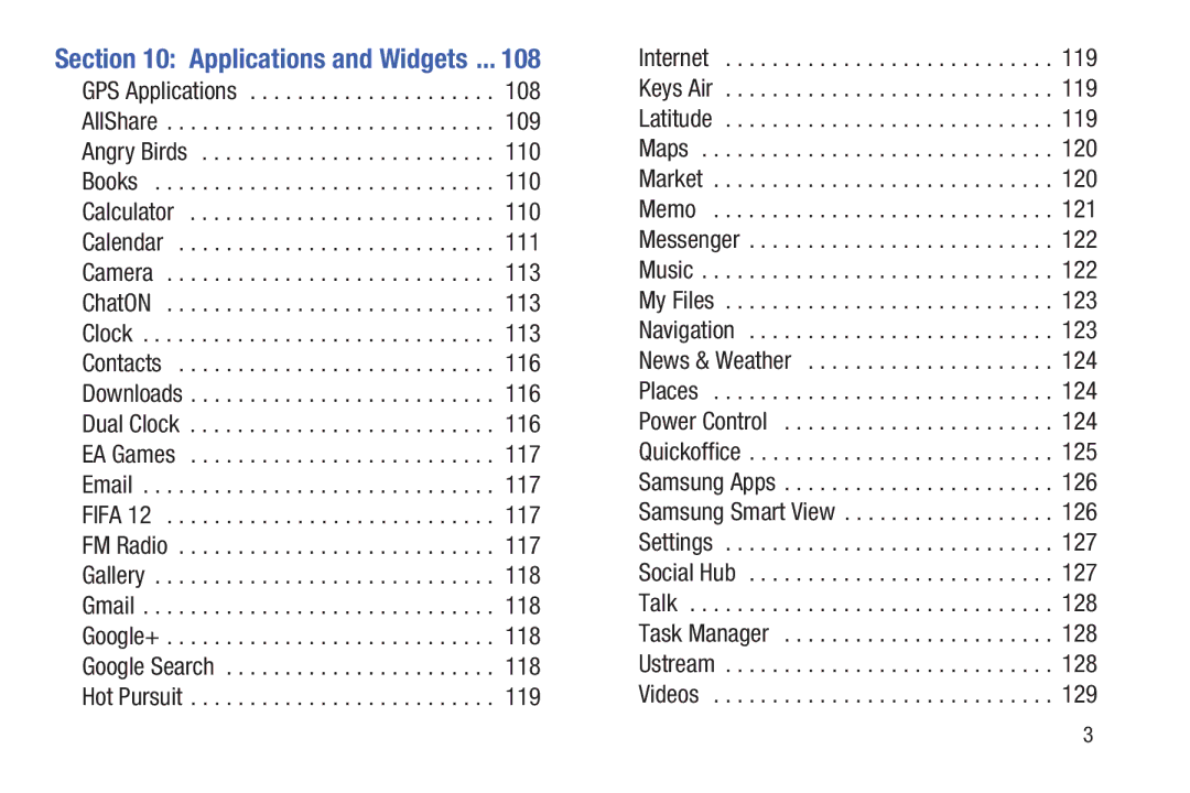 Samsung YP-GI1CB user manual Applications and Widgets 