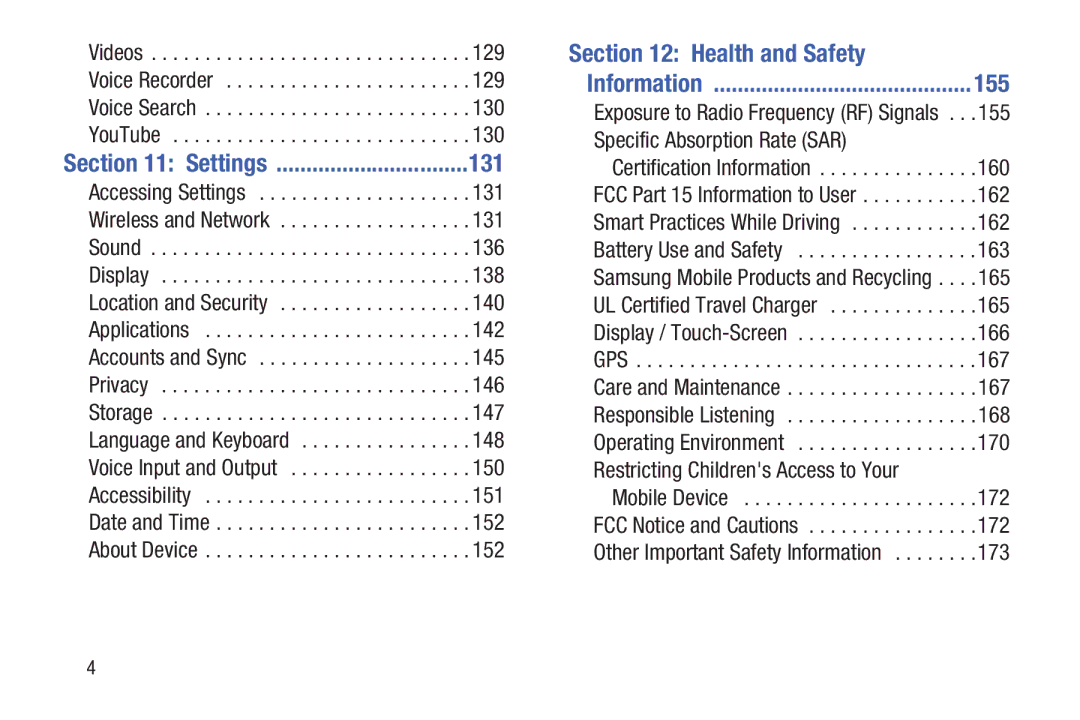 Samsung YP-GI1CB user manual Health and Safety, 131, 155 