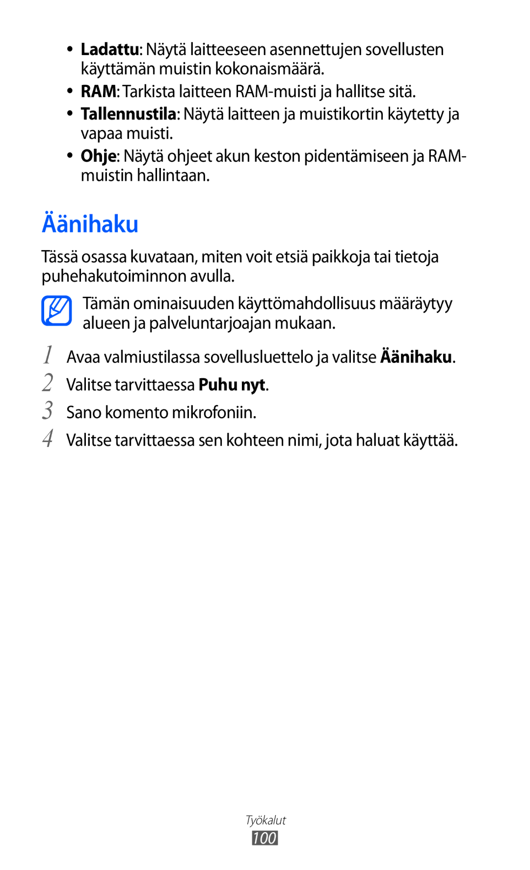 Samsung YP-GI1CW/NEE manual Äänihaku 