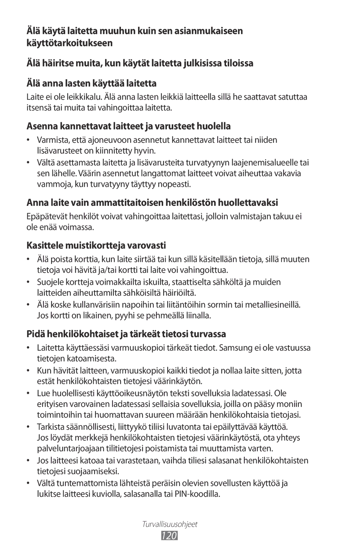 Samsung YP-GI1CW/NEE manual 120 