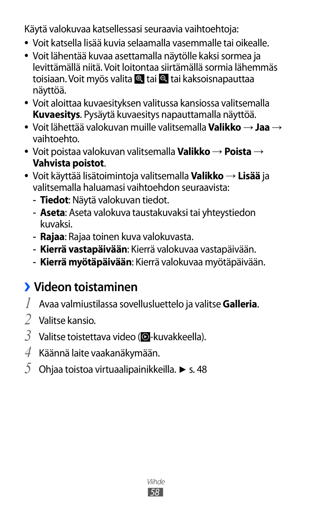 Samsung YP-GI1CW/NEE manual ››Videon toistaminen 