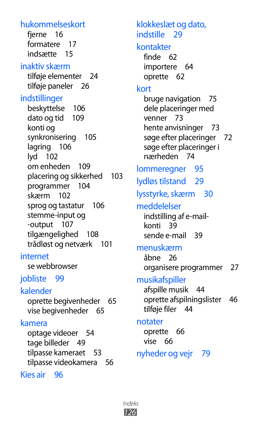 Samsung YP-GI1CW/NEE manual Hukommelseskort 