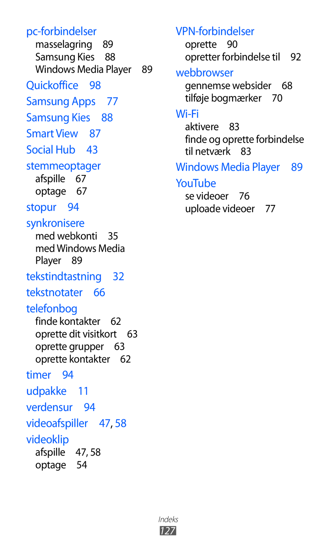 Samsung YP-GI1CW/NEE manual VPN-forbindelser 