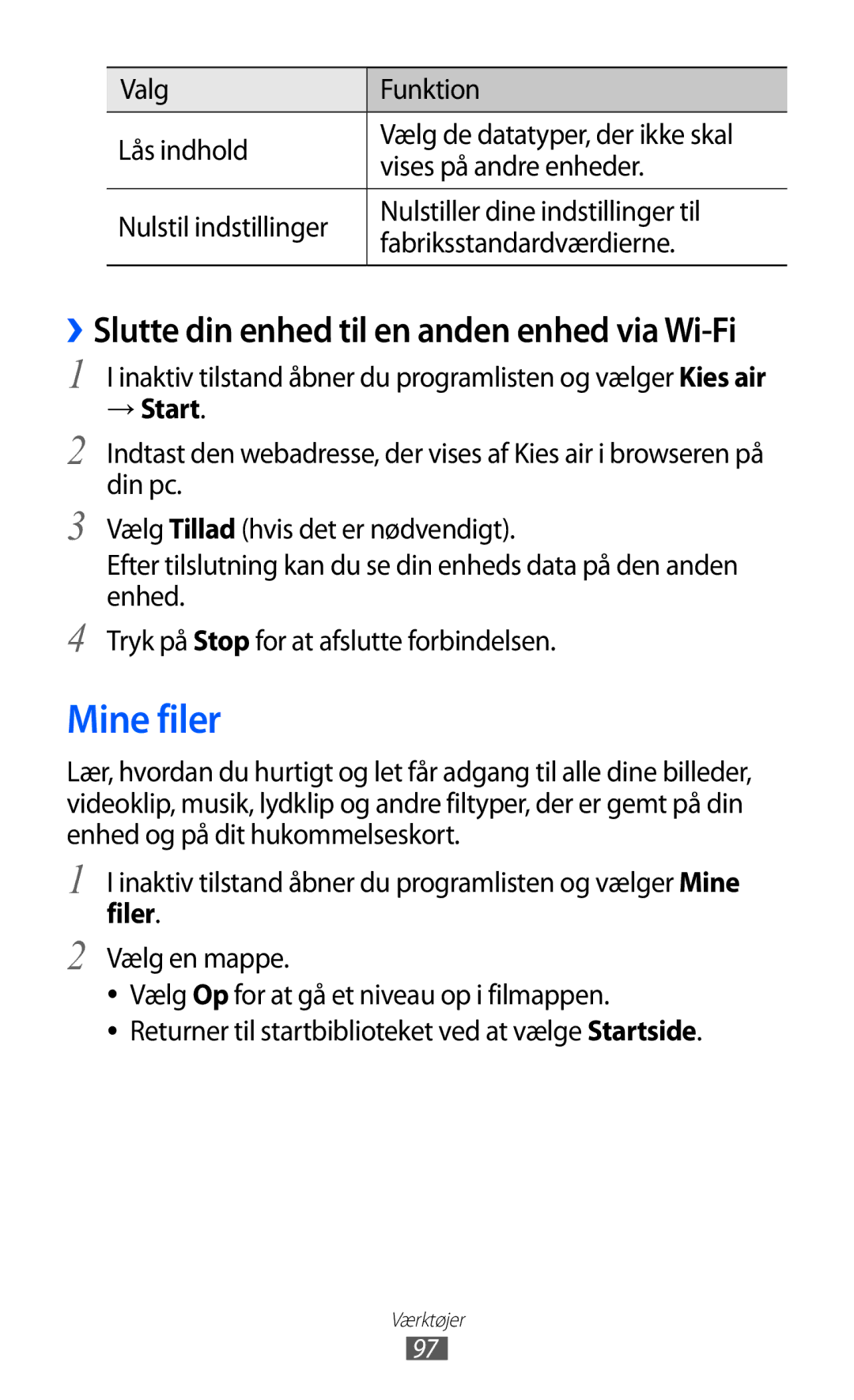 Samsung YP-GI1CW/NEE manual Mine filer, → Start, Filer 