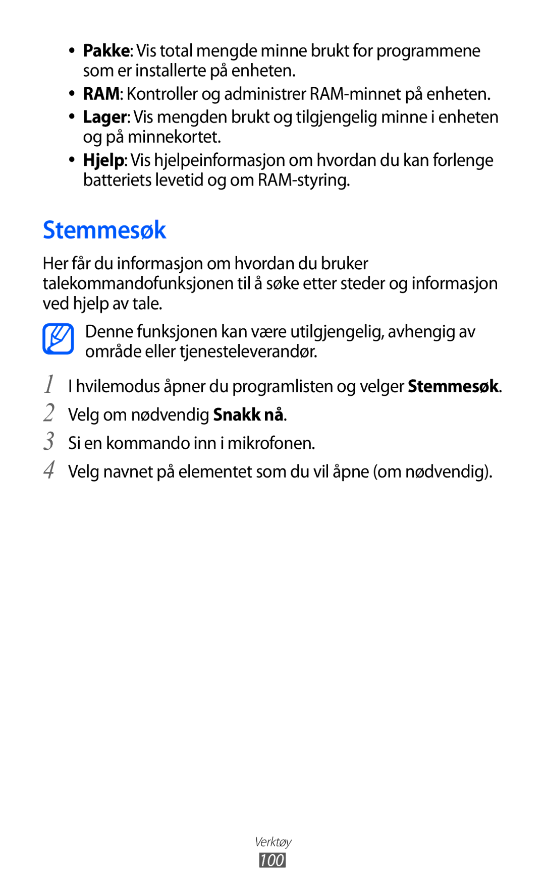 Samsung YP-GI1CW/NEE manual Stemmesøk 