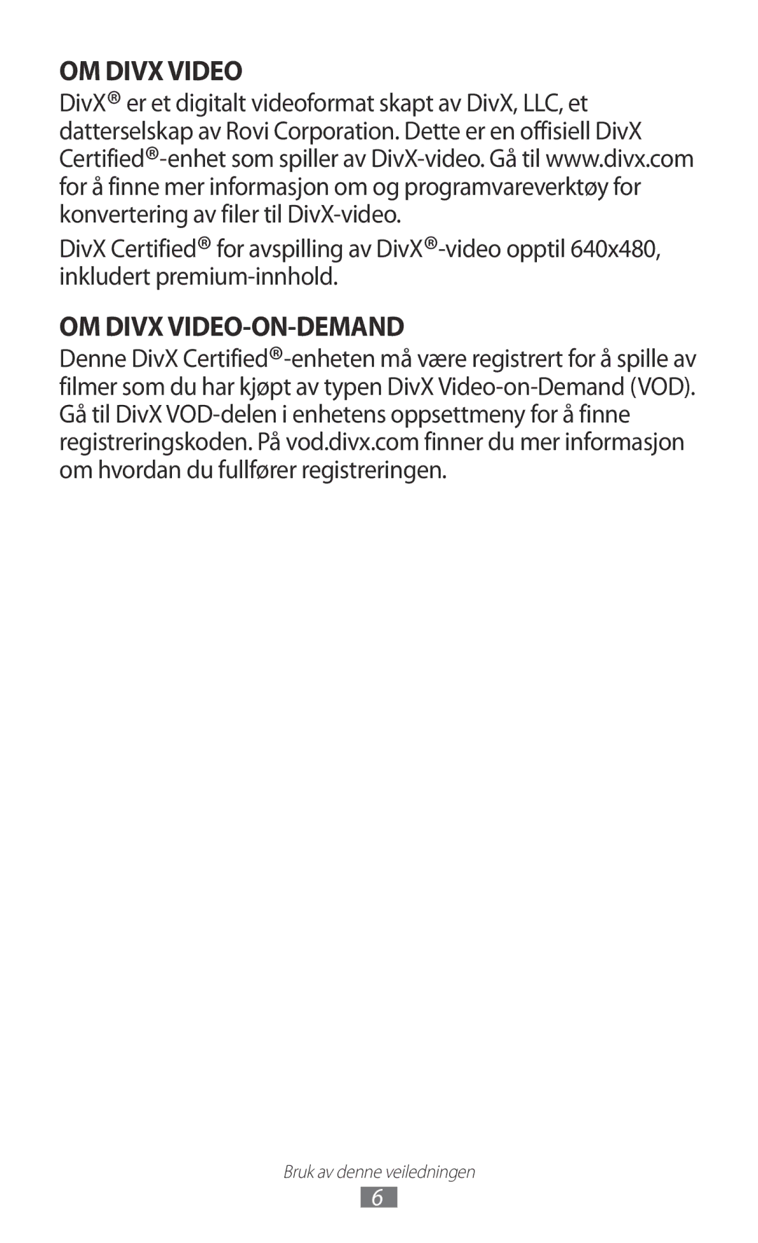 Samsung YP-GI1CW/NEE manual OM Divx Video 