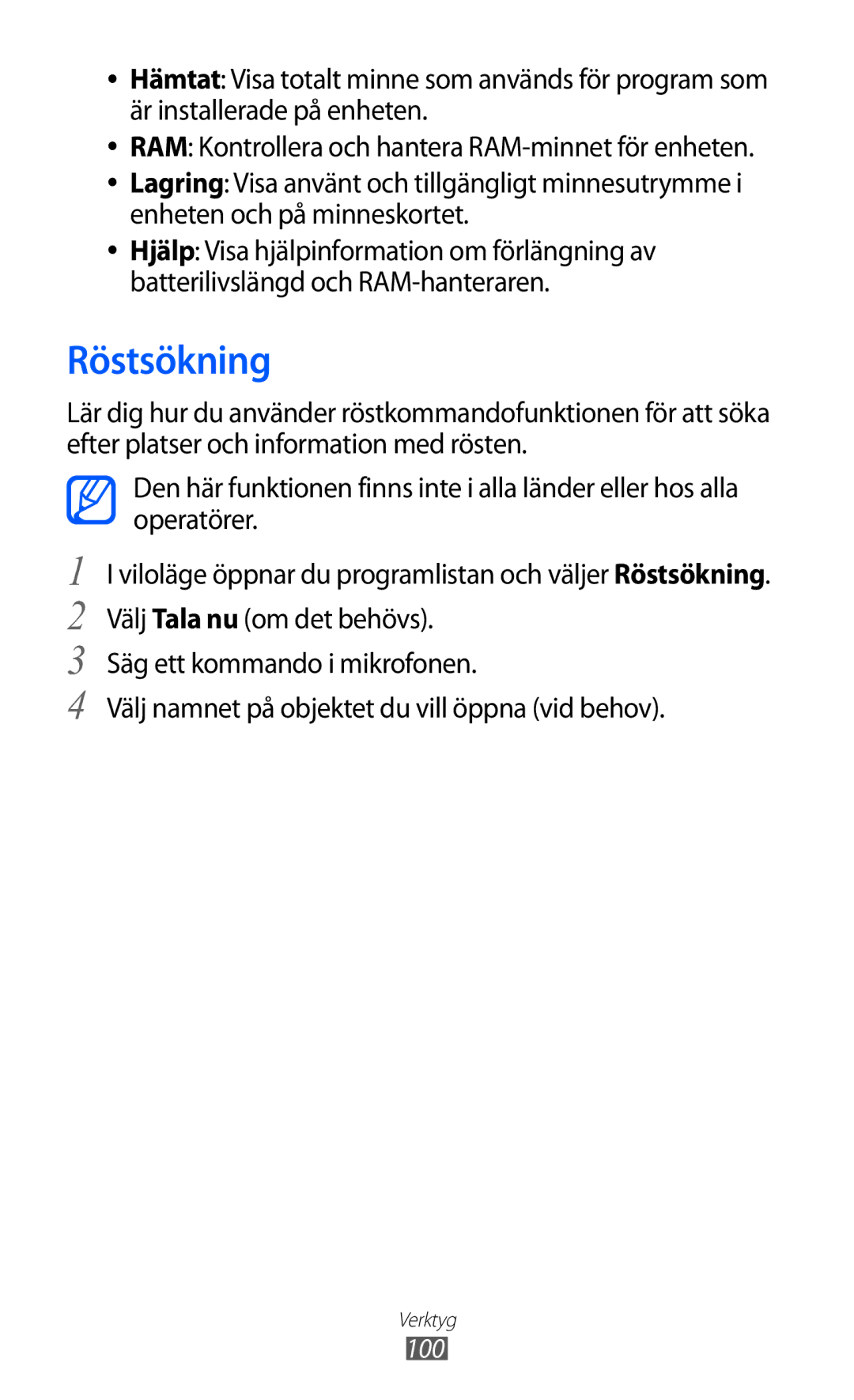 Samsung YP-GI1CW/NEE manual Röstsökning 