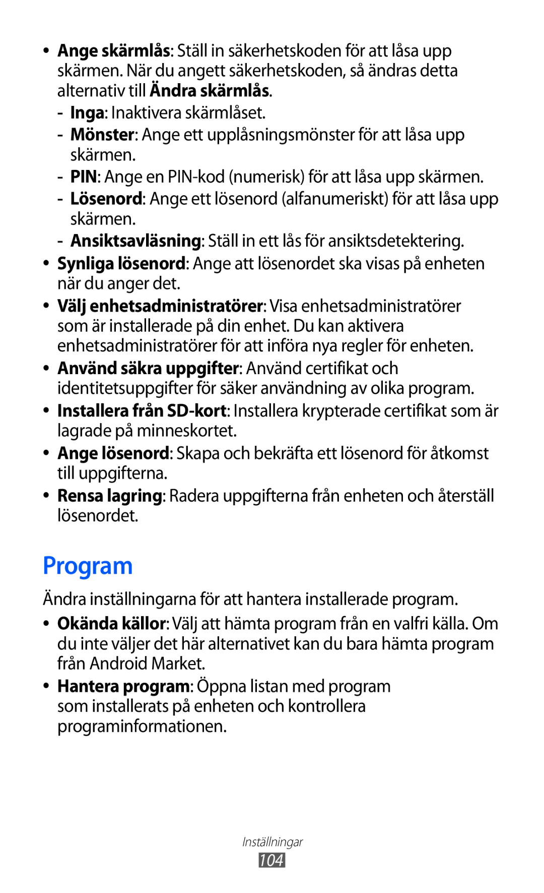 Samsung YP-GI1CW/NEE manual Program 