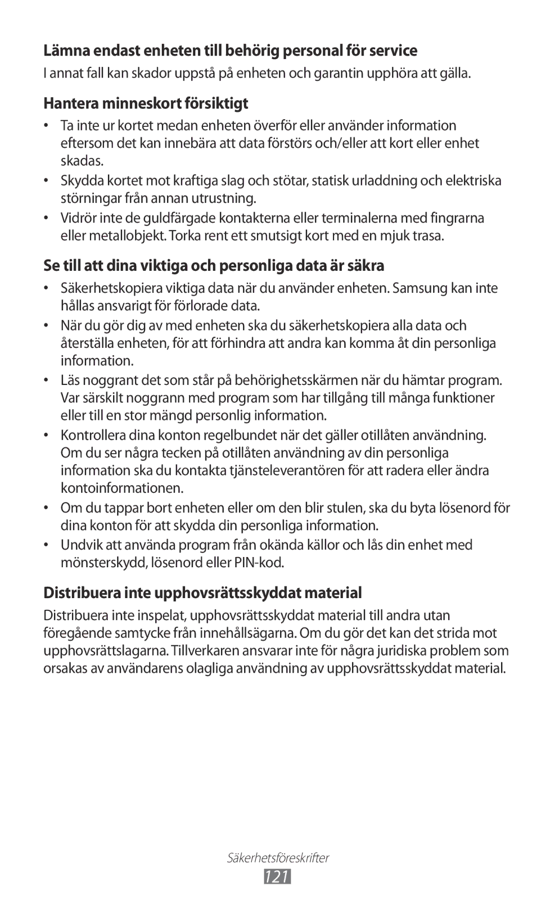 Samsung YP-GI1CW/NEE manual 121 