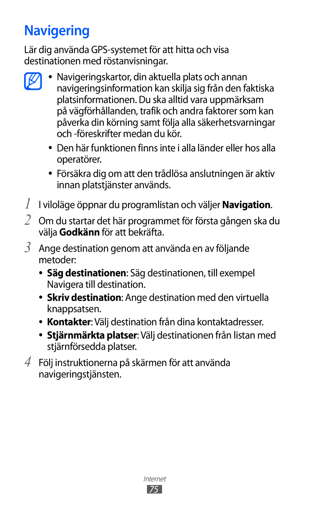 Samsung YP-GI1CW/NEE manual Navigering 