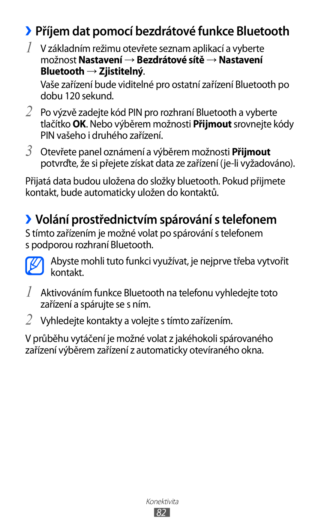 Samsung YP-GI1CW/XEZ, YP-GI1CW/ROM, YP-G1CW/XEZ manual ››Volání prostřednictvím spárování s telefonem 