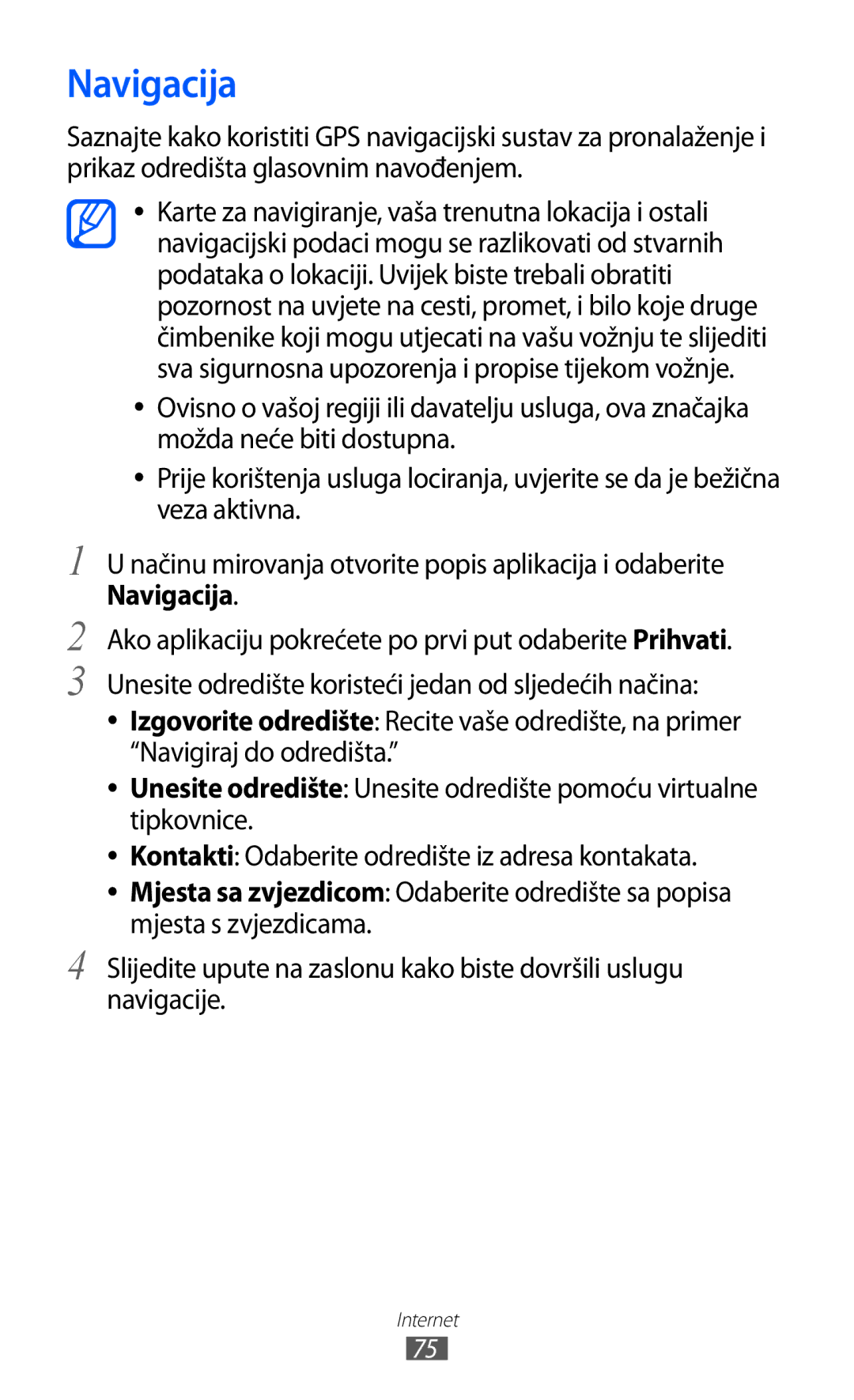 Samsung YP-GI1CW/TRA manual Navigacija 