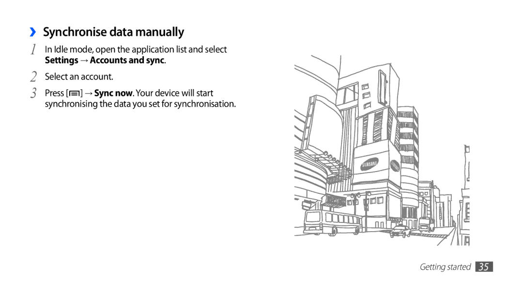 Samsung YP-GS1 user manual ›› Synchronise data manually 