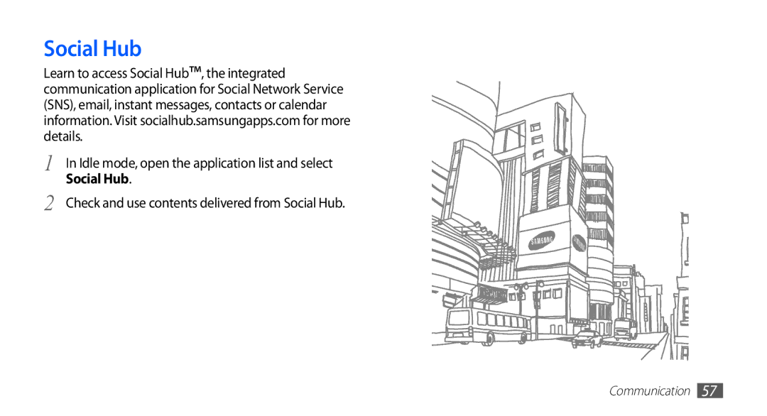 Samsung YP-GS1 user manual Social Hub 