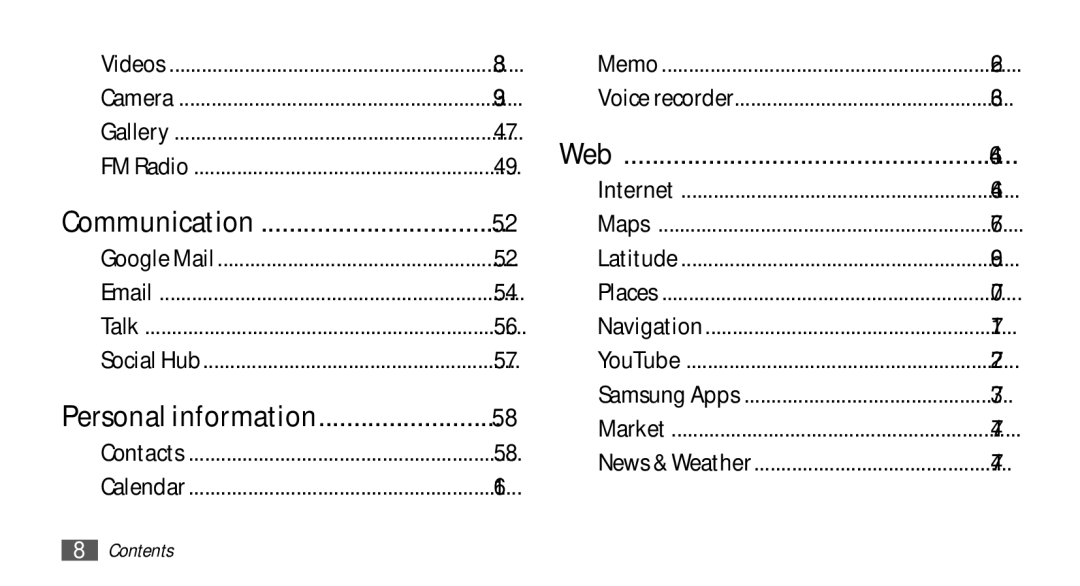 Samsung YP-GS1 user manual Personal information 