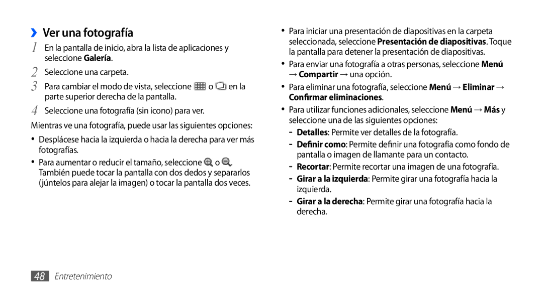 Samsung YP-GS1CW/FOP, YP-GS1CB/TPH, YP-GS1CB/FOP manual ››Ver una fotografía, Seleccione una fotografía sin icono para ver 