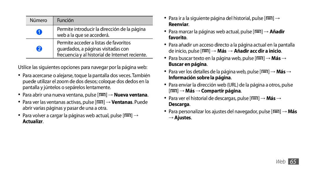 Samsung YP-GS1CB/FOP, YP-GS1CW/FOP, YP-GS1CB/TPH manual Abrir varias páginas y pasar de una a otra, Actualizr, → Ajustes 