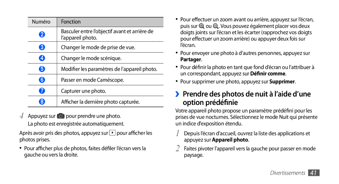 Samsung YP-GS1CB/XEF, YP-GS1CW/XEF manual Pour supprimer une photo, appuyez sur Supprimer 