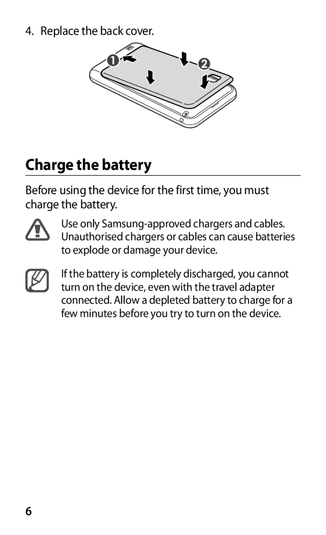 Samsung YP-GS1EB/XEF manual Charge the battery 