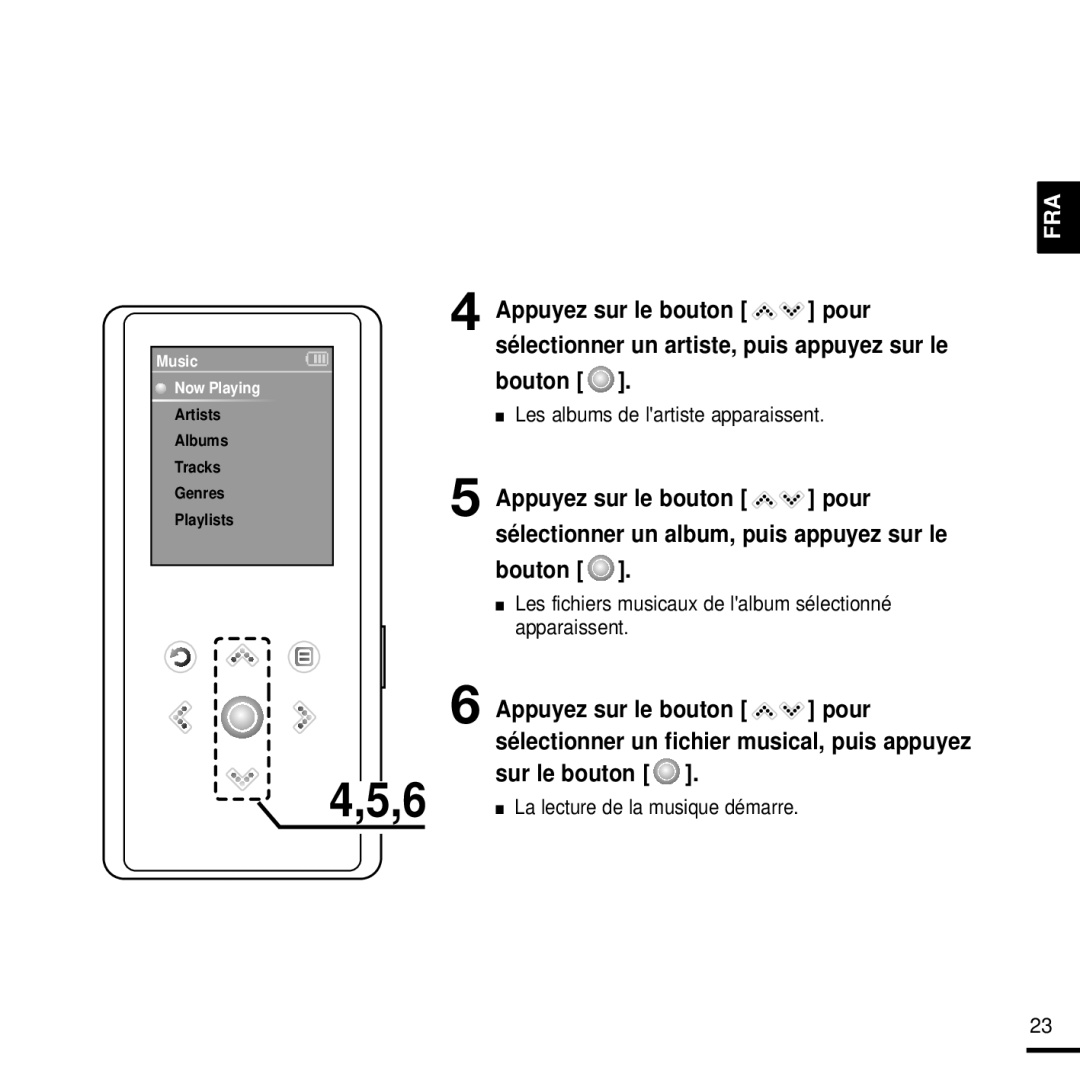 Samsung YP-K3JQR/XEF Sélectionner un fichier musical, puis appuyez Sur le bouton, Les albums de lartiste apparaissent 