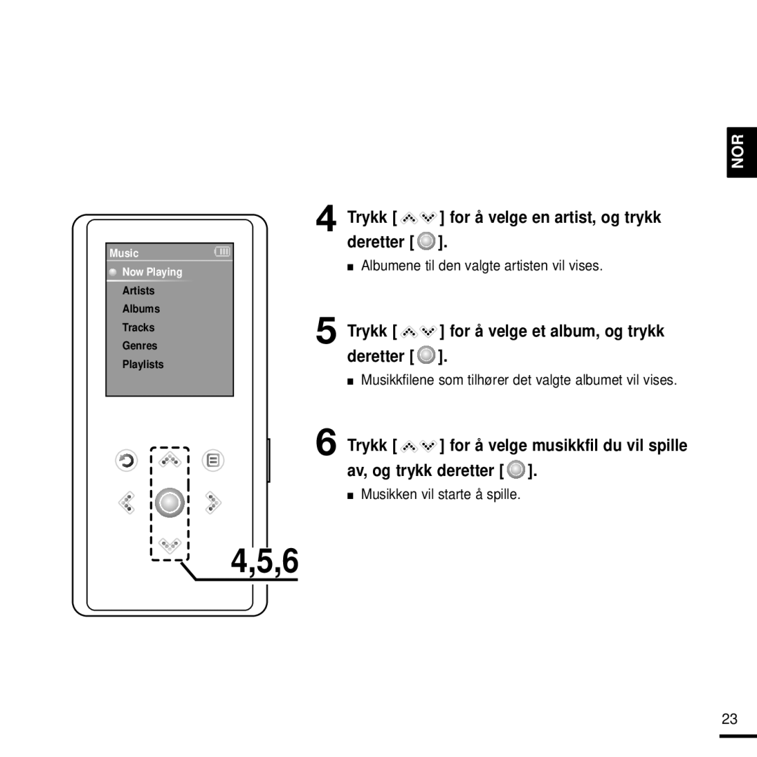 Samsung YP-K3JAB/XEE, YP-K3JQG/XEE manual Deretter, Av, og trykk deretter, Albumene til den valgte artisten vil vises 