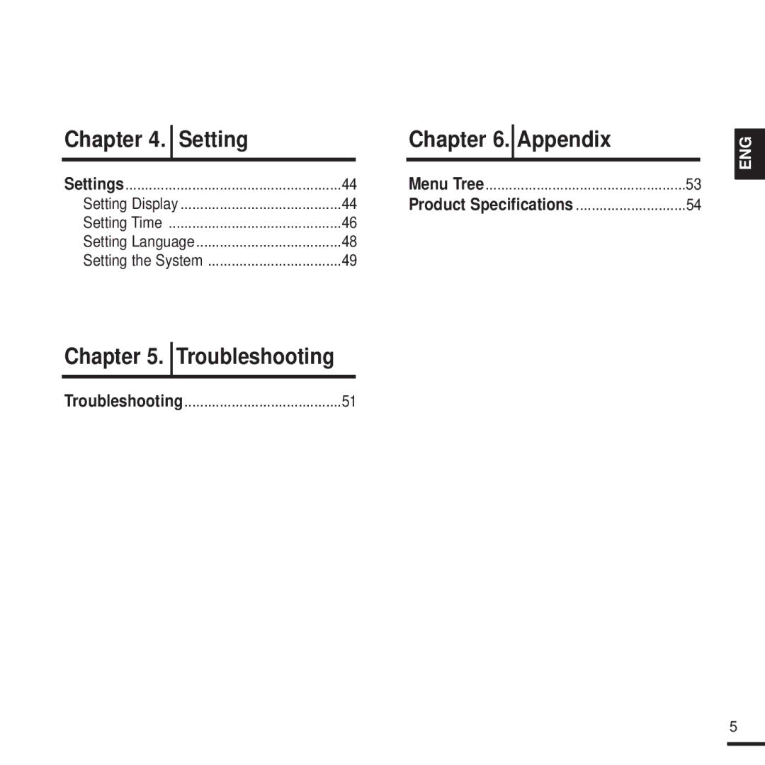 Samsung YP-K3AB/MEA, YP-K3QB/MEA, YP-K3AR/MEA, YP-K3ZB/MEA, YP-K3AG/HAC, YP-K3AB/AAW, YP-K3AR/HAC, YP-K3AG/MEA Appendix, Chapter 