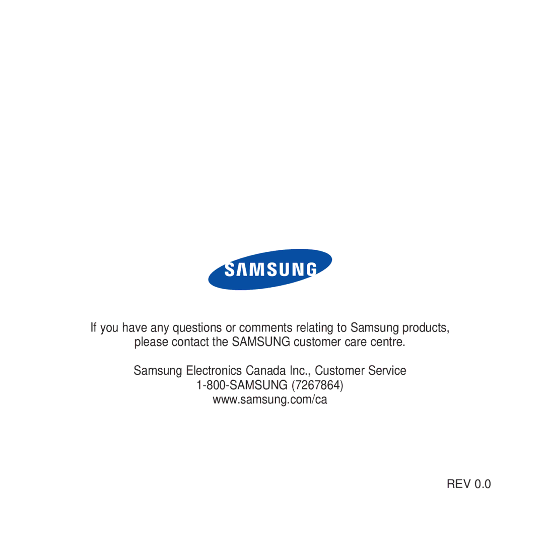 Samsung YP-K5JAB manual Rev 