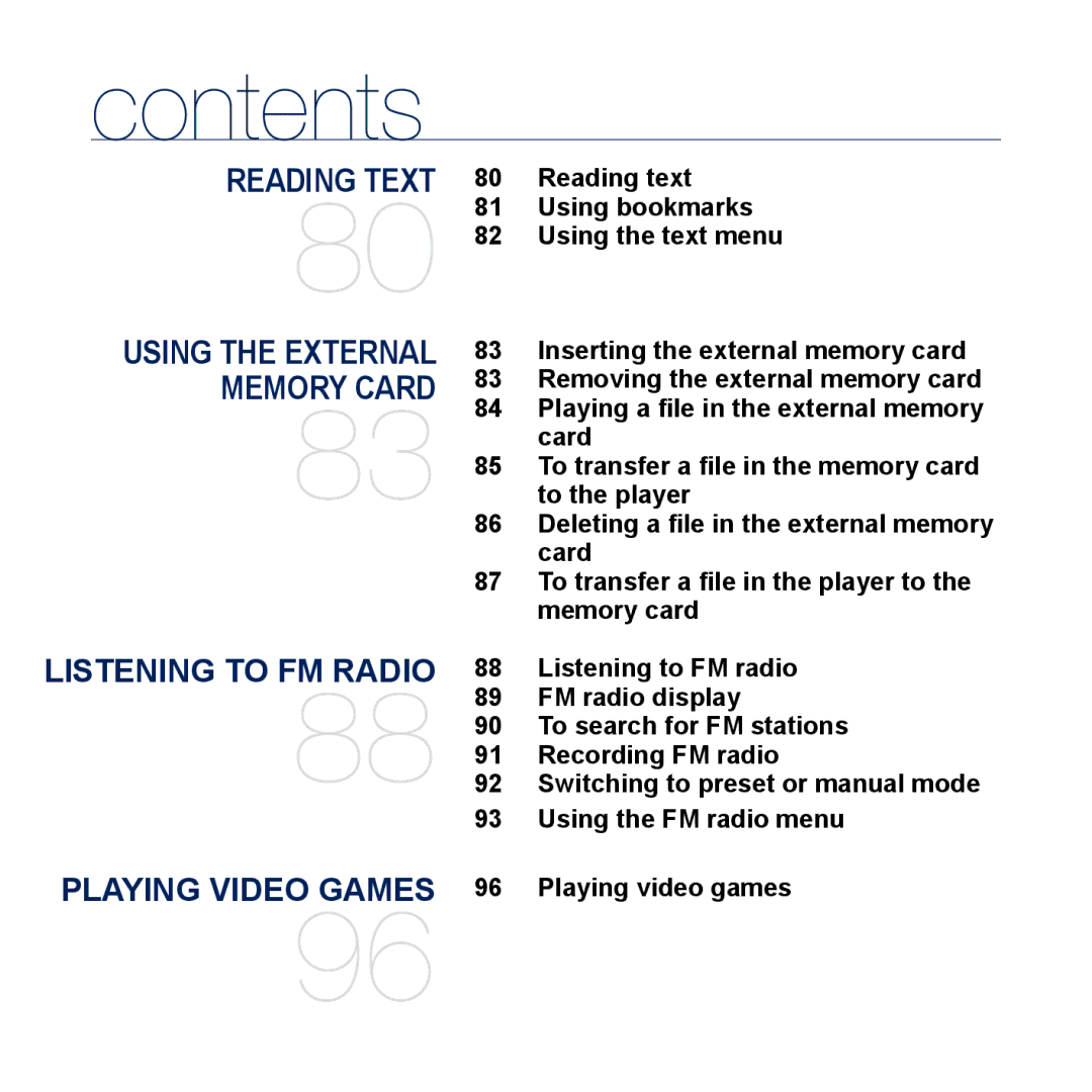 Samsung YP-M1CB, YP-M1EB manual Listening to FM radio, FM radio display, To search for FM stations, Recording FM radio 