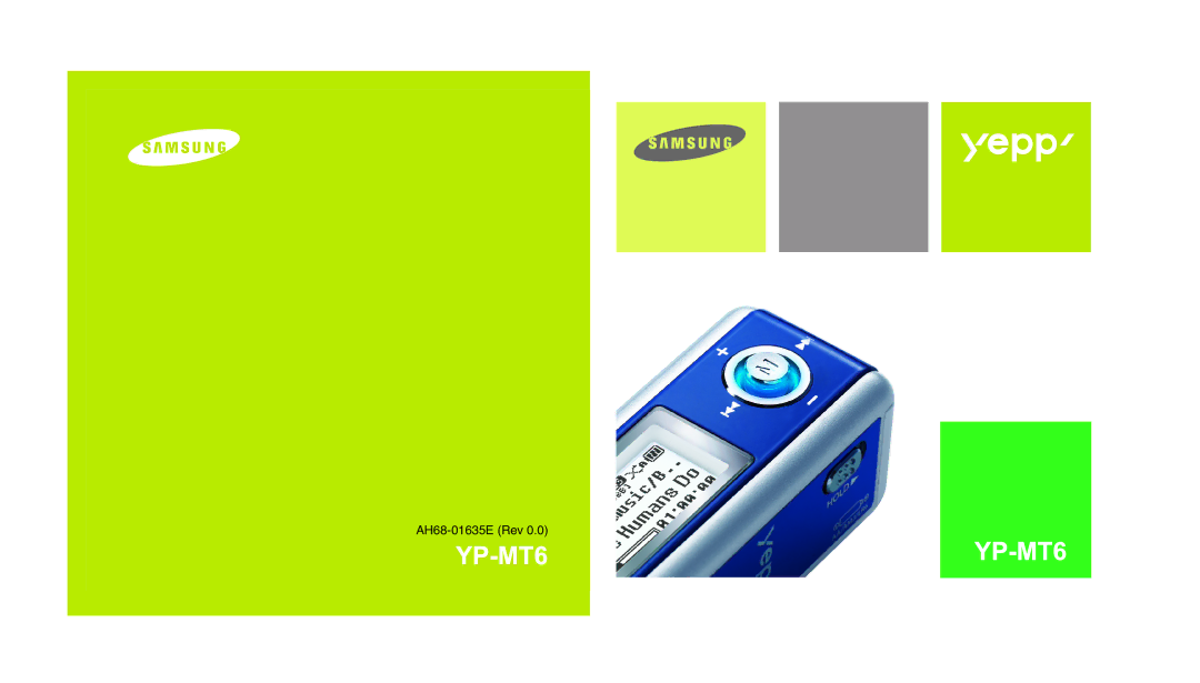 Samsung YP-MT6X/ELS, YP-MT6V/ELS, YP-MT6Z/ELS manual AH68-01635ERev 