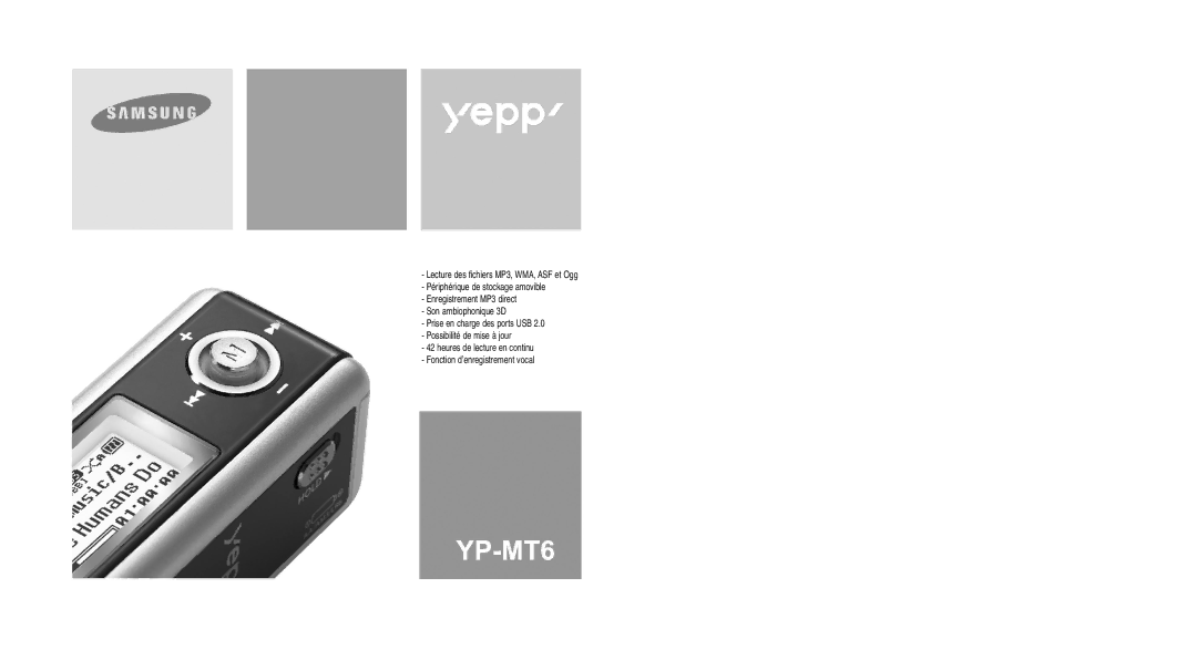 Samsung YP-MT6X/ELS, YP-MT6V/ELS manual 