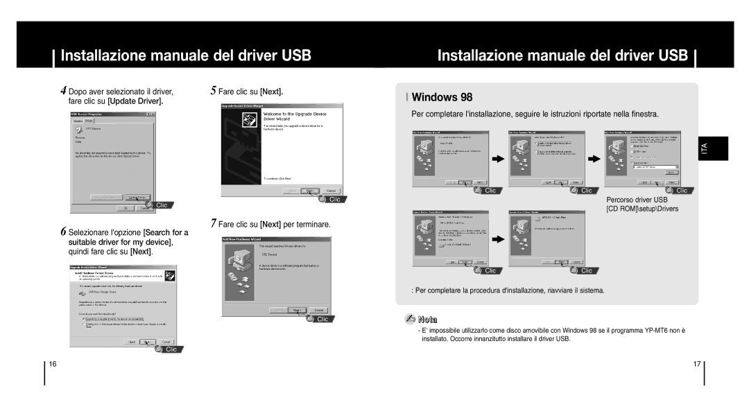 Samsung YP-MT6V/ELS, YP-MT6Z, YP-MT6X/ELS manual Windows, Dopo aver selezionato il driver, Fare clic su Next per terminare 