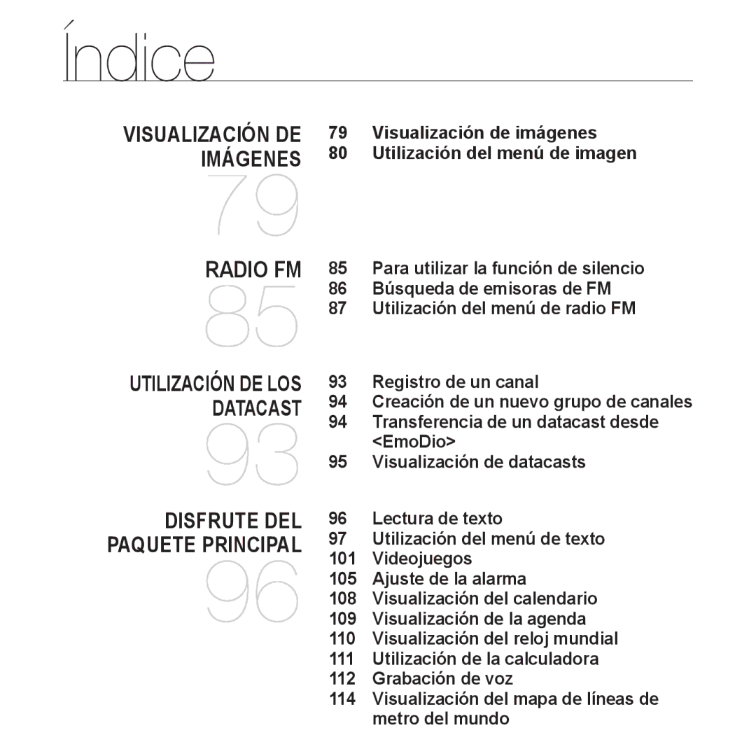 Samsung YP-P2AB/MEA manual Radio FM 