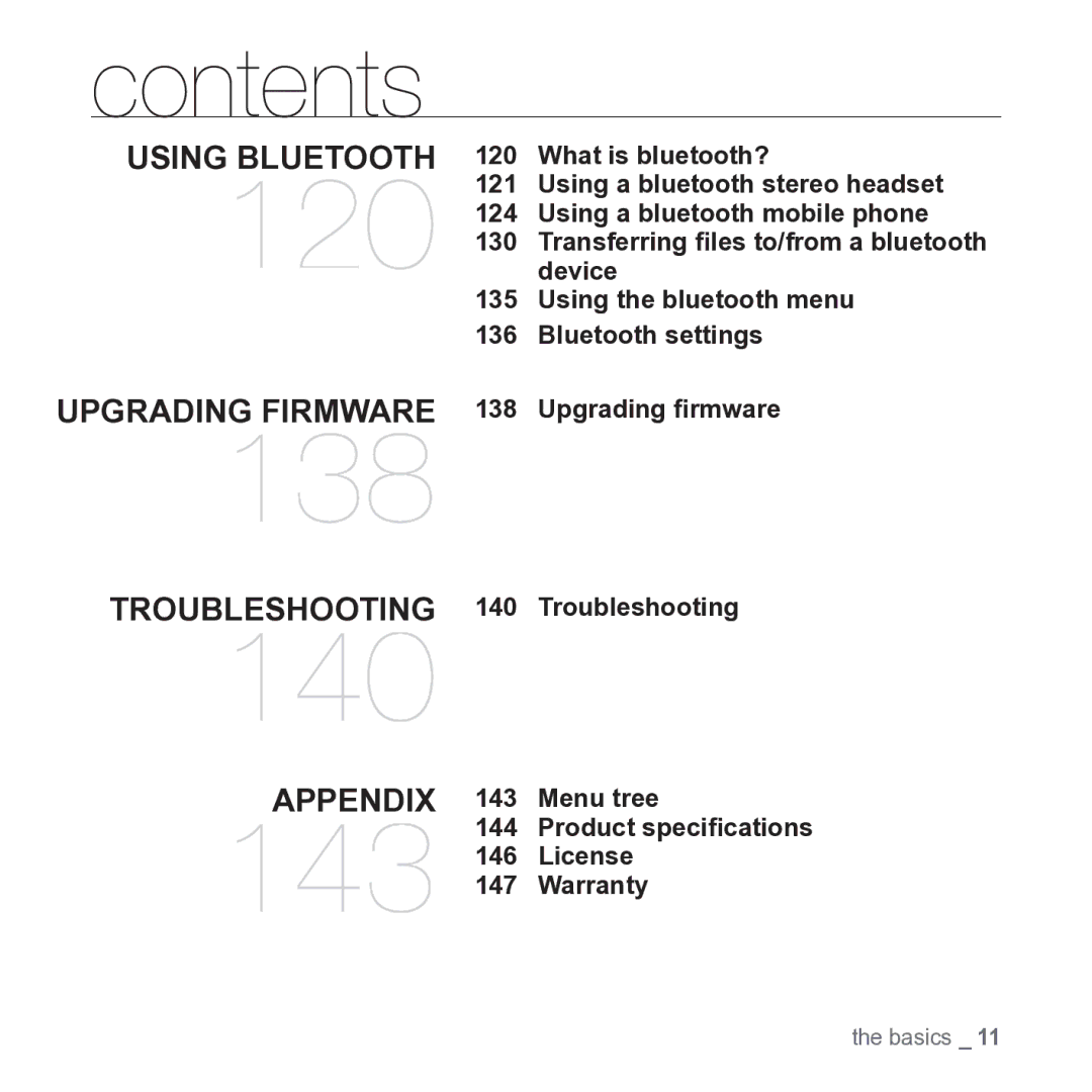 Samsung YP-P2JARY user manual What is bluetooth?, Device, Using the bluetooth menu 136 Bluetooth settings 