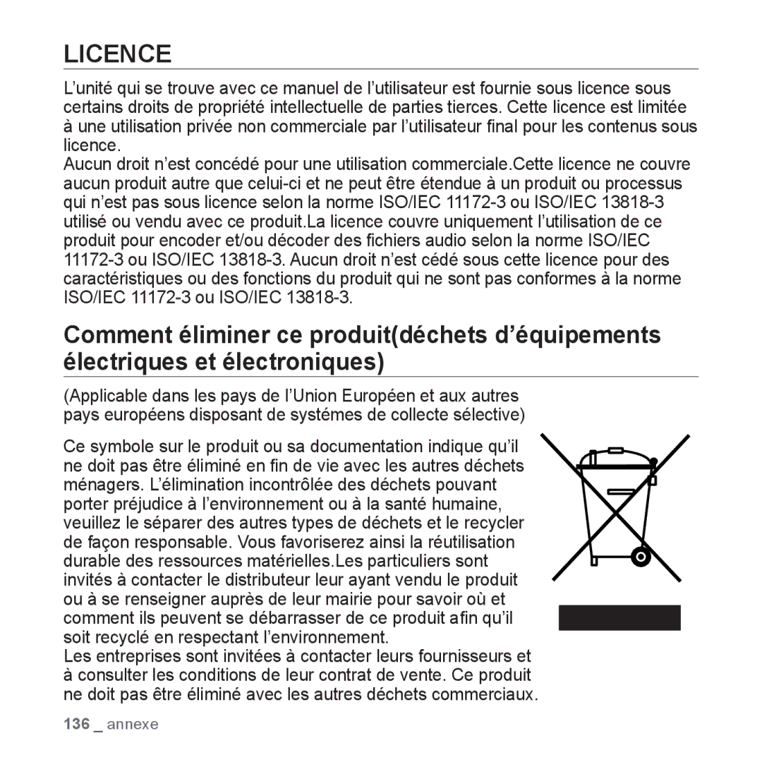 Samsung YP-P2JAB/XEF, YP-P2JCB/XEF, YP-P2JCW/XEF, YP-P2JQB/XEF, YP-P2JEB/XEF manual Licence 