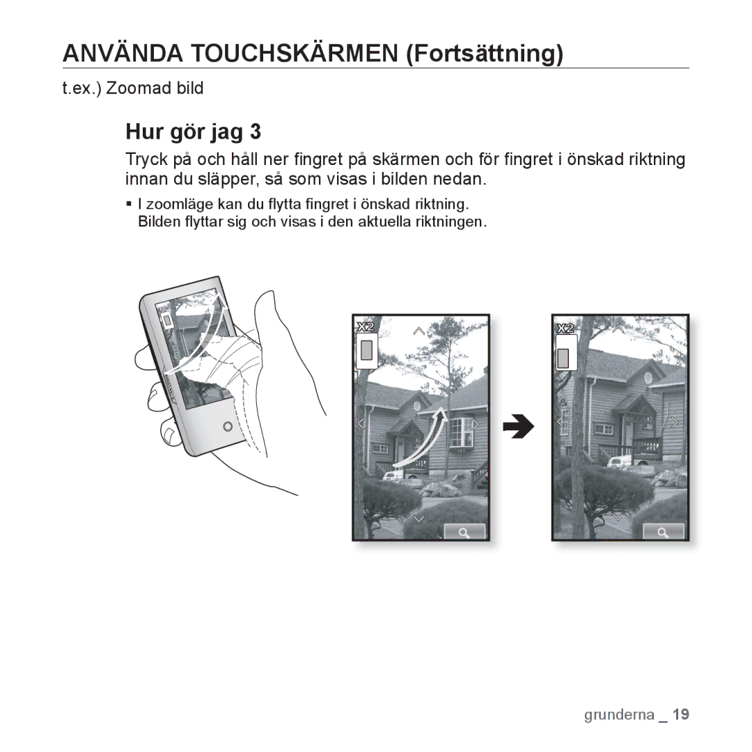 Samsung YP-P2JAB/XEE, YP-P2JEB/XEE, YP-P2JAW/XEE, YP-P2JCB/XEE, YP-P2JCW/XEE manual Ex. Zoomad bild 