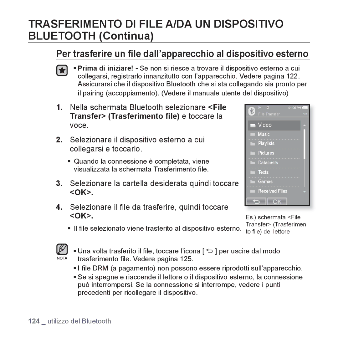 Samsung YP-P2JQB/XET, YP-P2JAB/XET, YP-P2JAW/XET, YP-P2JCB/XET manual Es. schermata File 