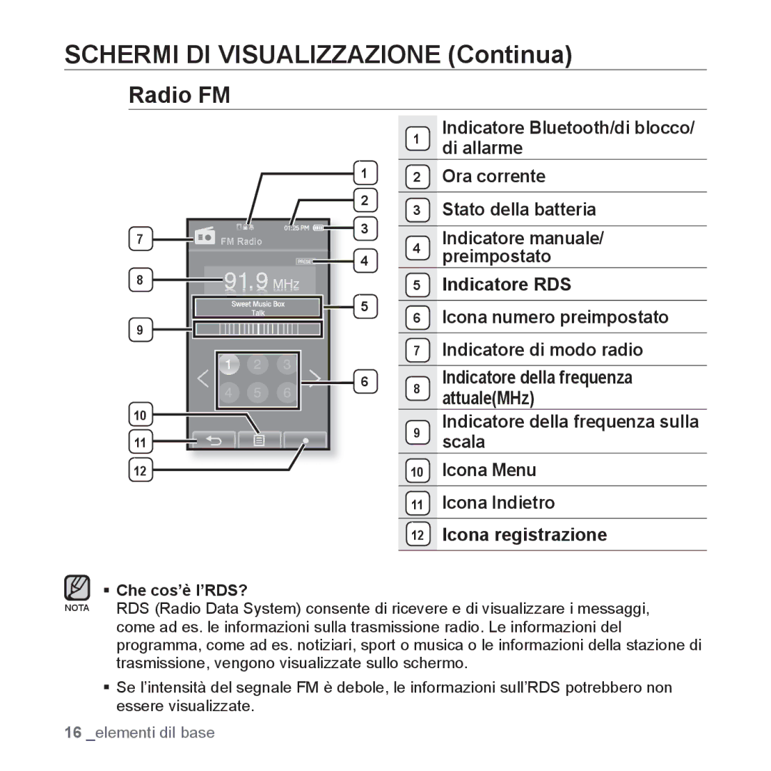 Samsung YP-P2JQB/XET, YP-P2JAB/XET, YP-P2JAW/XET, YP-P2JCB/XET manual Radio FM 