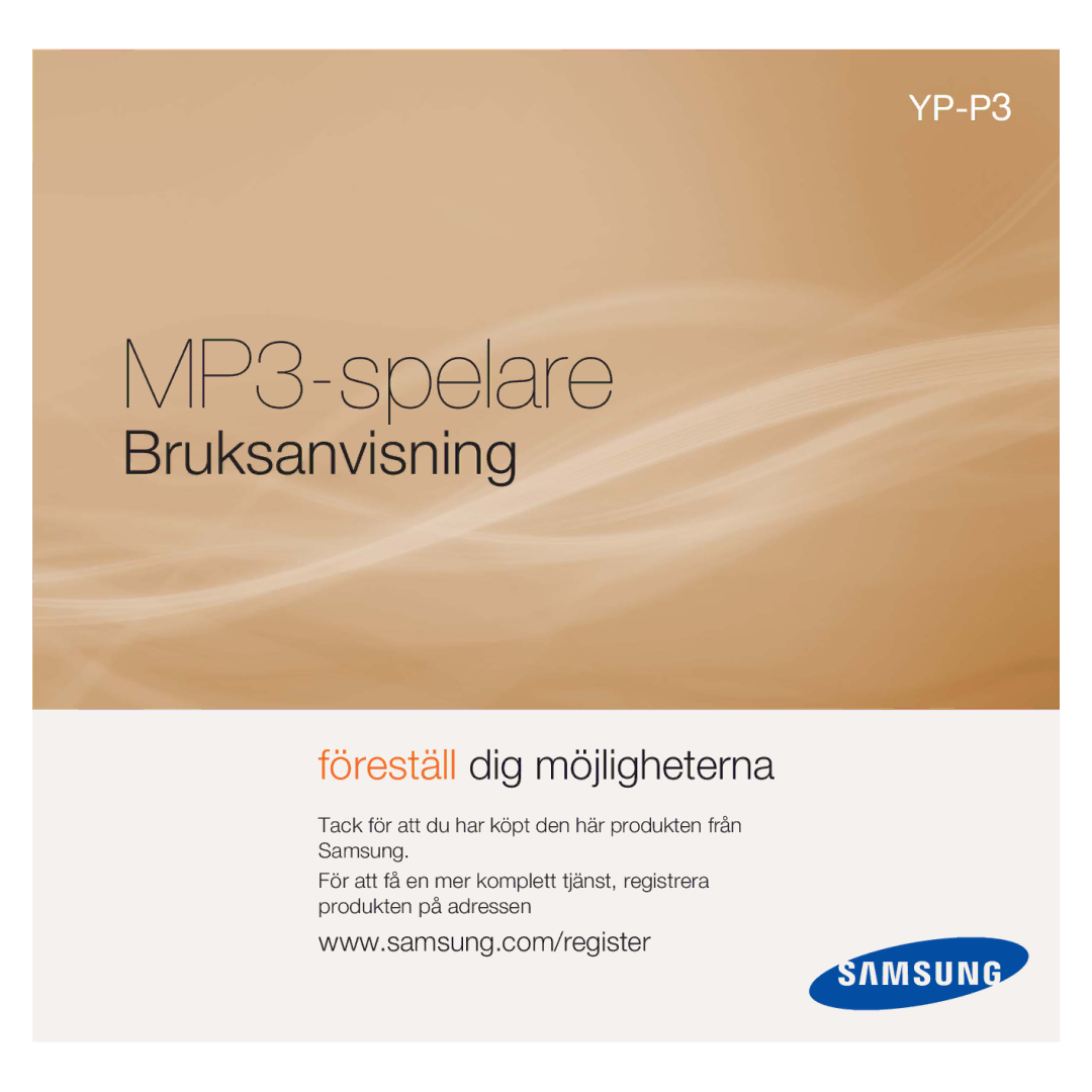 Samsung YP-P3JCB/XEE, YP-P3JEB/XEE manual MP3-spelare 