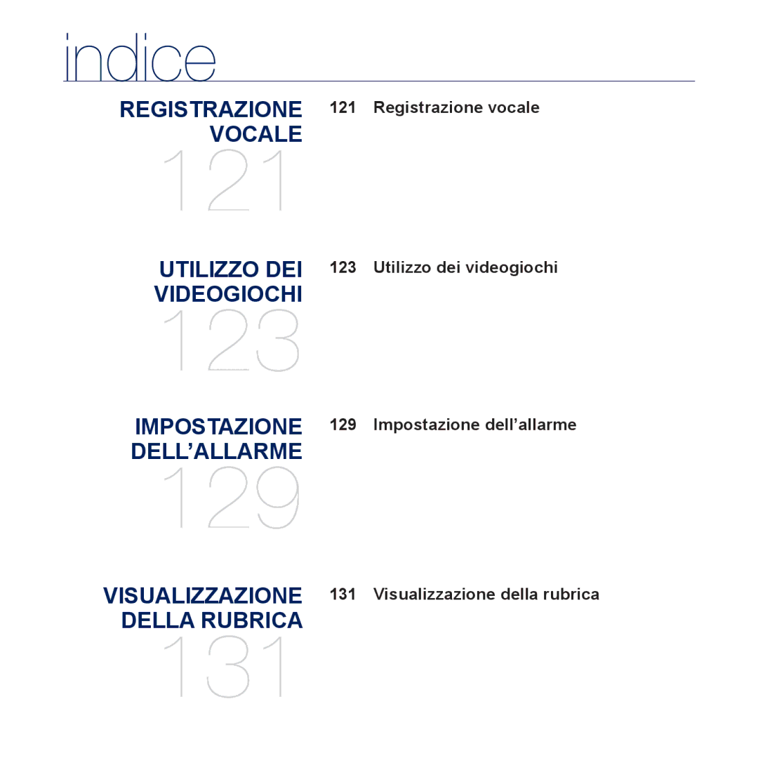 Samsung YP-P3JES/EDC, YP-P3JEB/XEF, YP-P3JCB/XEF, YP-P3JEB/EDC, YP-P3JCB/EDC, YP-P3JCS/EDC 129, Visualizzazione della rubrica 