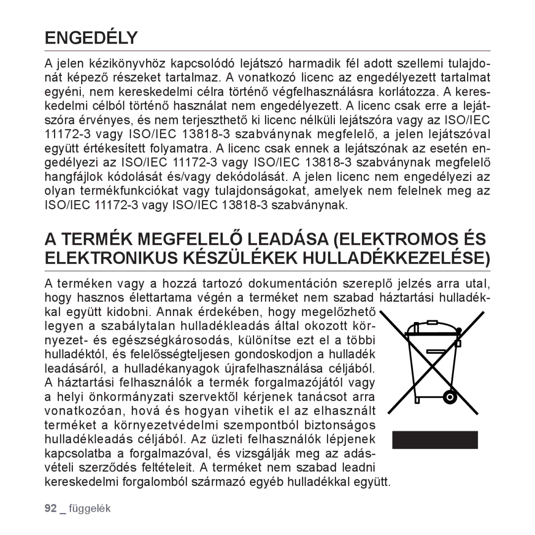 Samsung YP-Q1JEB/EDC, YP-Q1JCS/EDC, YP-Q1JCB/EDC, YP-Q1JAS/EDC, YP-Q1JAW/EDC, YP-Q1JAB/EDC, YP-Q1JCB/XEE manual Engedély 