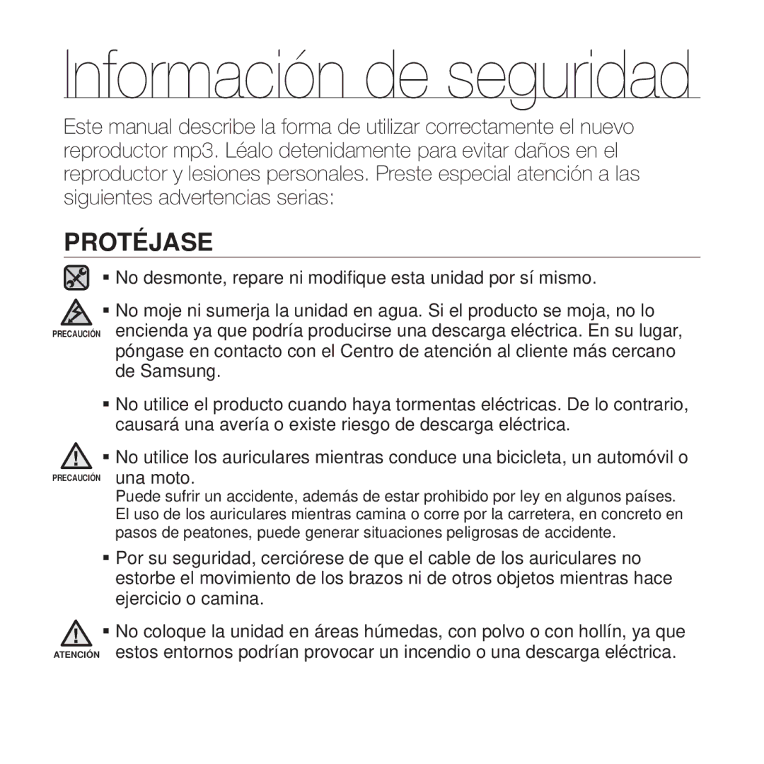 Samsung YP-Q1JAW/EDC, YP-Q1JEB/EDC, YP-Q1JCB/EDC, YP-Q1JAS/EDC, YP-Q1JCW/EDC, YP-Q1JAB/EDC, YP-Q1JEW/XEE, YP-Q1JEB/XEE Protéjase 