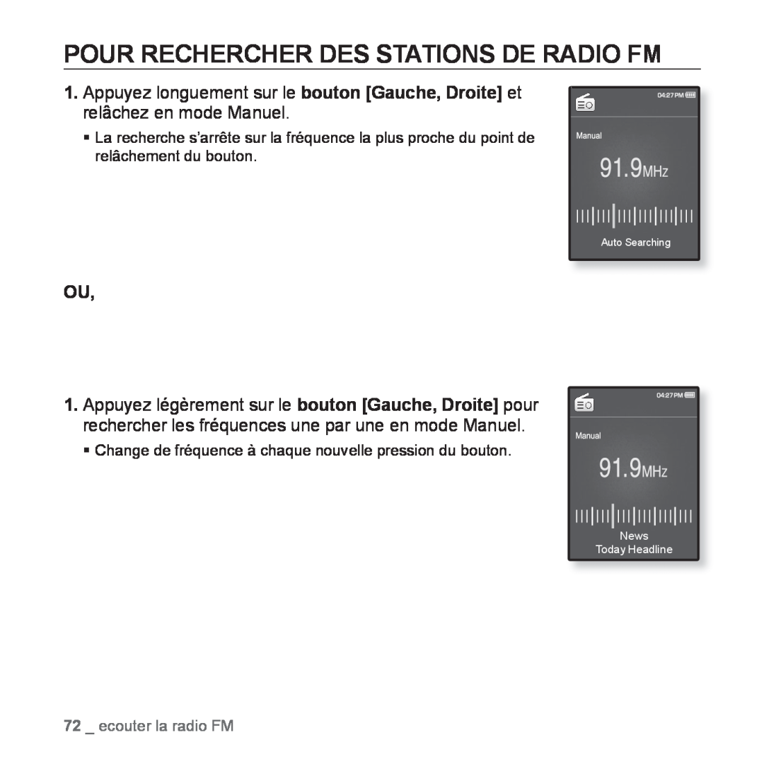 Samsung YP-Q1JEB/XEF Pour Rechercher Des Stations De Radio Fm, ecouter la radio FM, News Today Headline, Auto Searching 