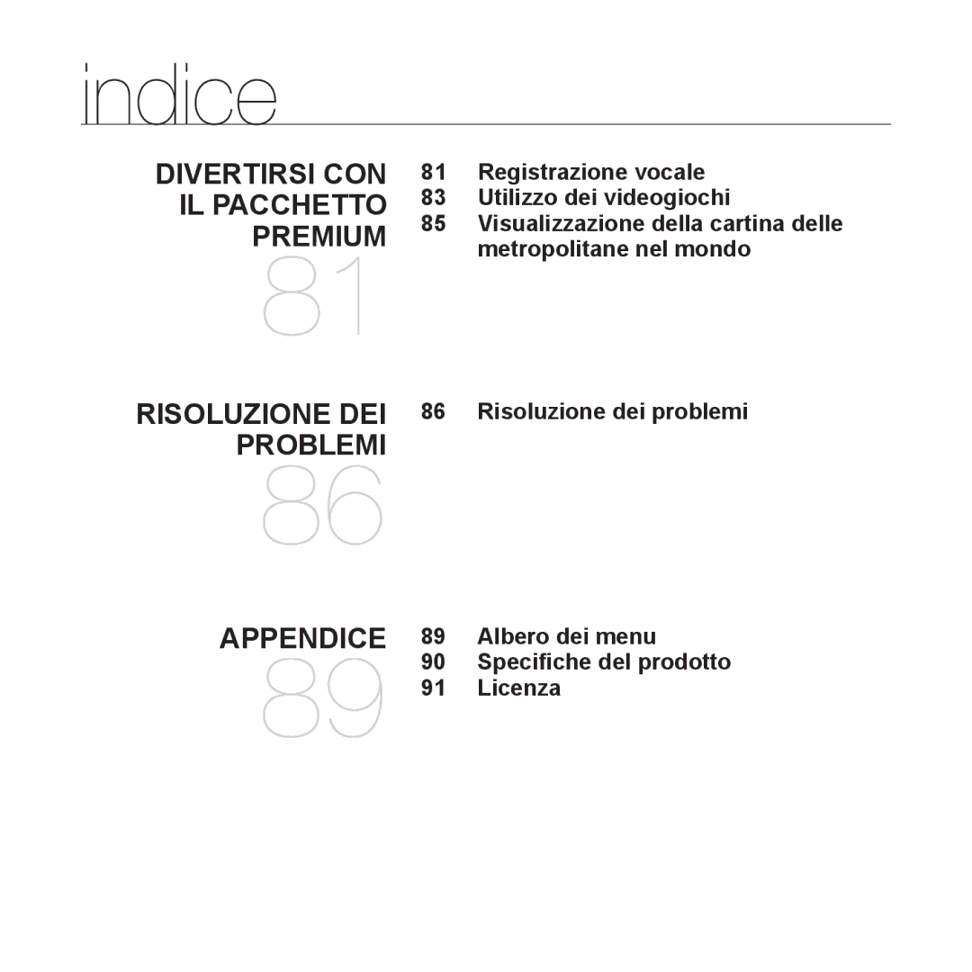 Samsung YP-Q1JCS/EDC, YP-Q1JES/EDC, YP-Q1JEB/EDC, YP-Q1JCB/EDC Divertirsi CON IL Pacchetto Premium, Risoluzione dei problemi 