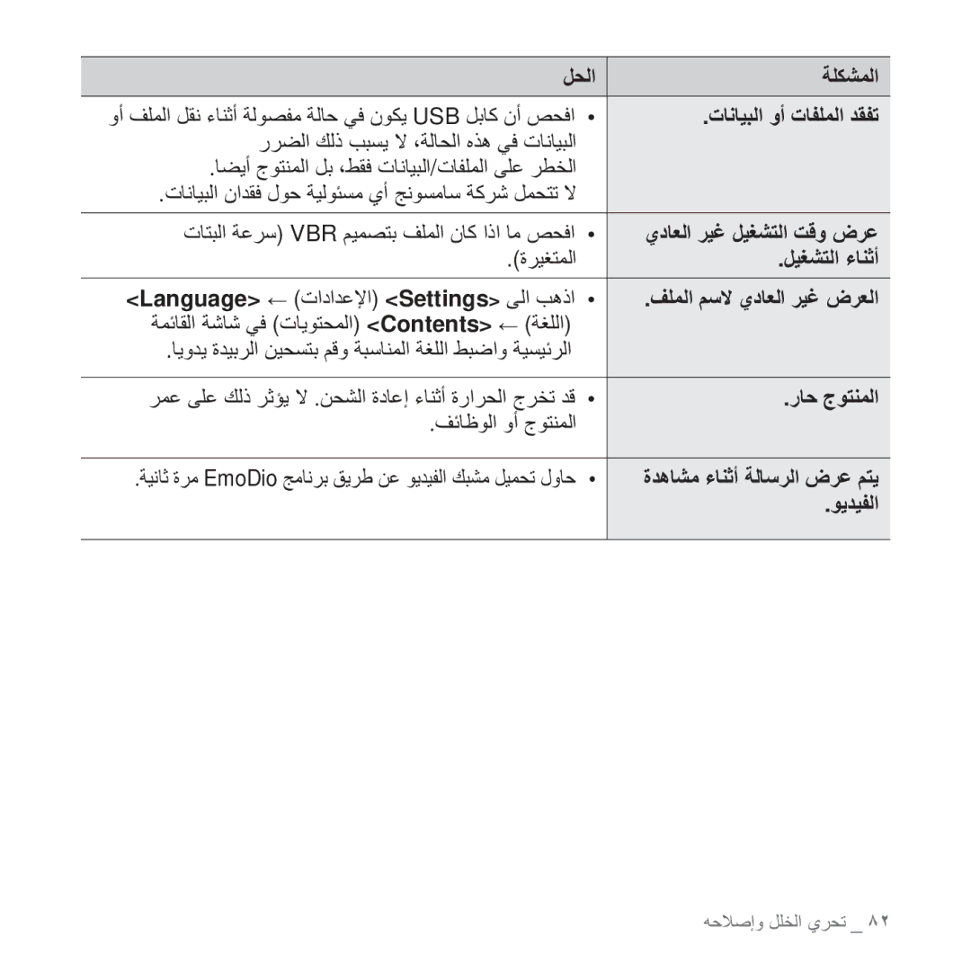 Samsung YP-Q2CW/MEA, YP-Q2CB/AAW, YP-Q2CB/HAC, YP-Q2CB/MEA manual ΓήϴϐΘϤϟ ϞϴϐθΘϟ ˯ΎϨΛ, ΈΎΣ ΝϮΘϨϤϟ, ϒΎχϮϟ ϭ ΝϮΘϨϤϟ, ϮϳΪϴϔϟ 