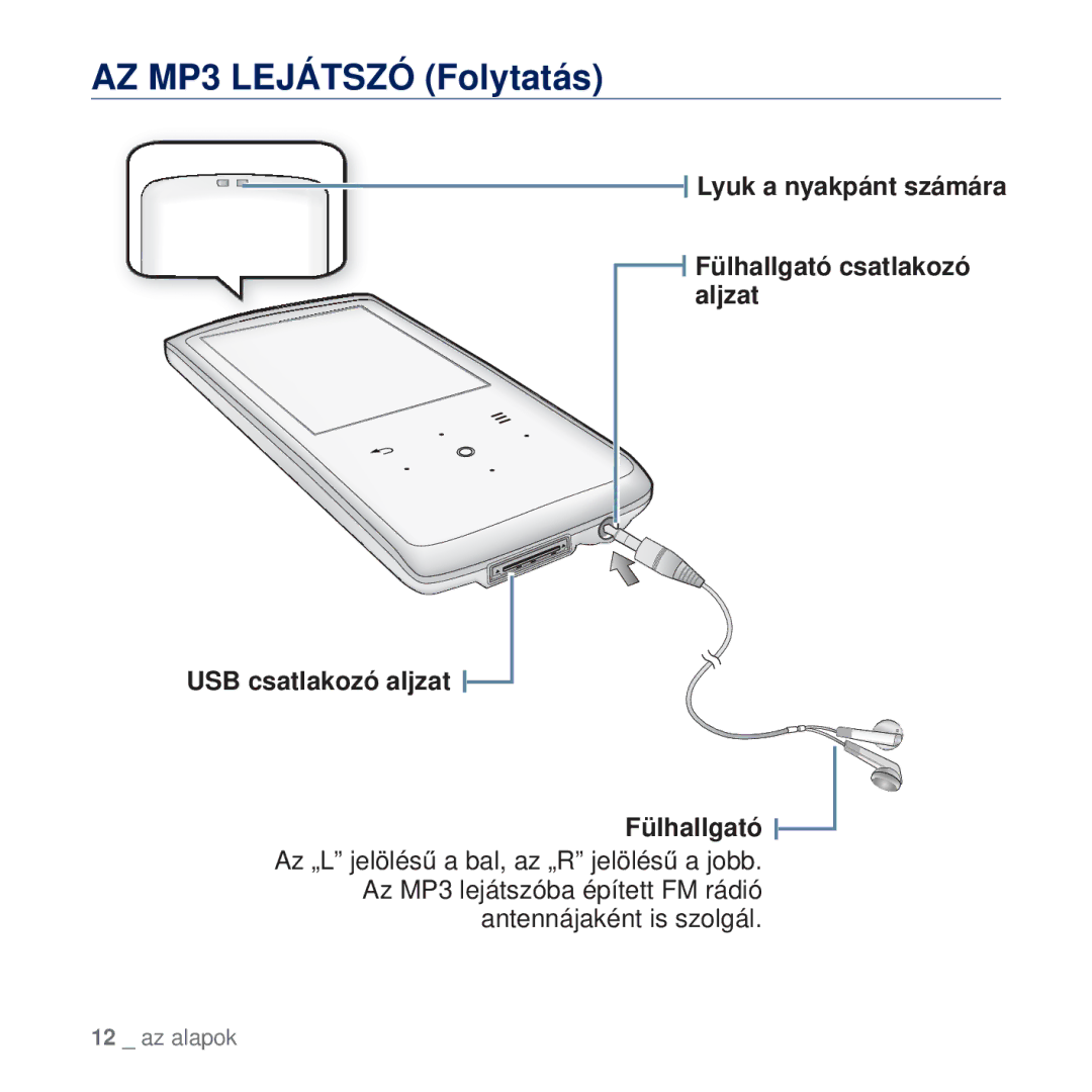 Samsung YP-Q2JAB/EDC, YP-Q2JEB/EDC, YP-Q2JCW/EDC, YP-Q2JCB/EDC manual AZ MP3 Lejátszó Folytatás 