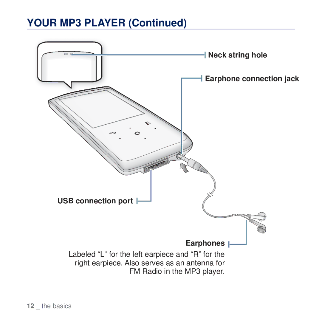 Samsung YP-Q2JAW/EDC, YP-Q2JCB/XAA, YP-Q2JEW/XEF, YP-Q2JCW/XEF, YP-Q2JCB/XEF, YP-Q2JEB/XEF, YP-Q2JAB/XEF manual Your MP3 Player 