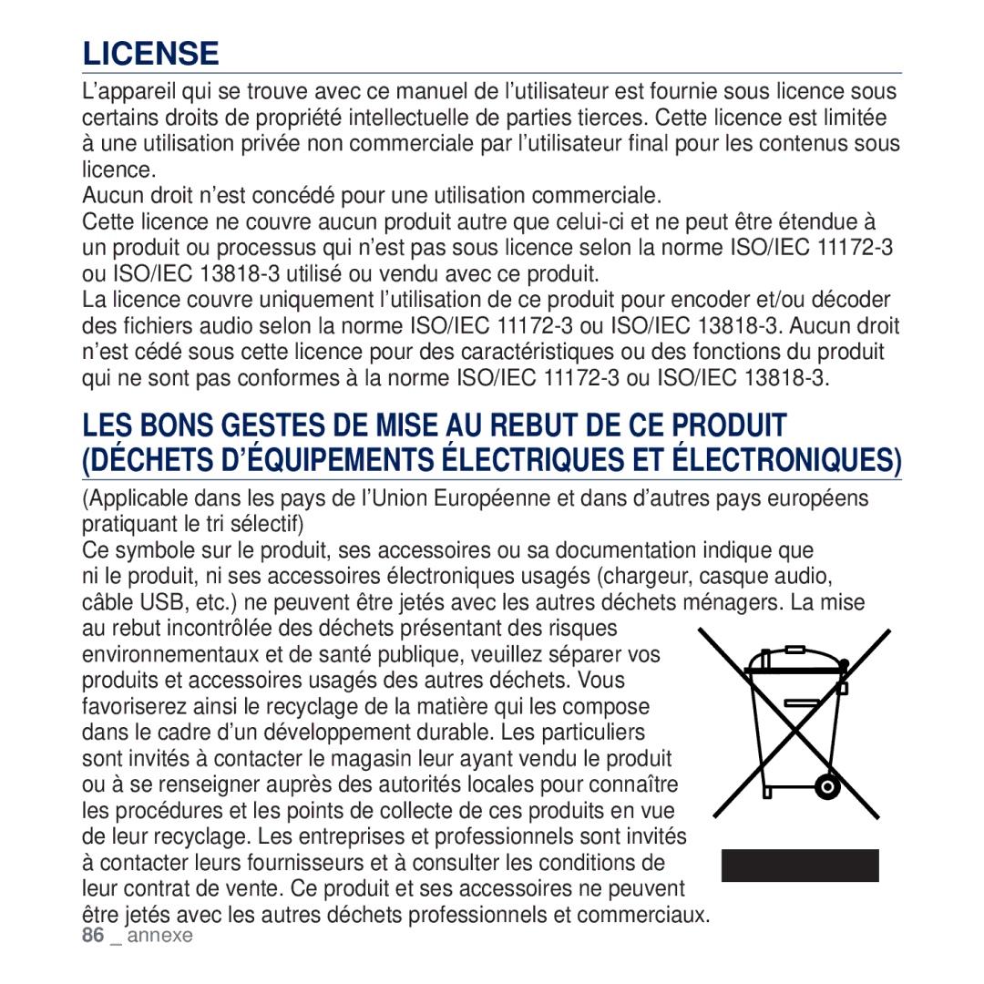 Samsung YP-Q2JCW/XEF, YP-Q2JCB/XAA, YP-Q2JEW/XEF, YP-Q2JCB/XEF, YP-Q2JEB/XEF, YP-Q2JAB/XEF, YP-Q2JAW/XEF manual License 