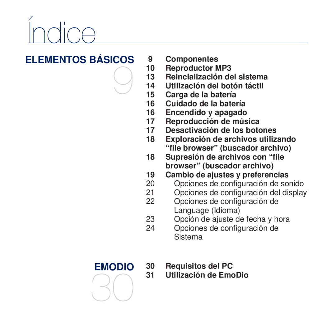 Samsung YP-Q2JCW/XEE Componentes, Reproductor MP3, Reincialización del sistema, Utilización del botón táctil, Sistema 