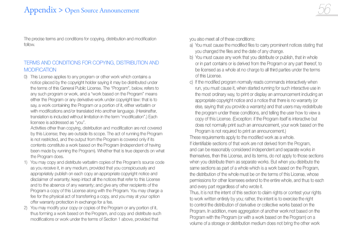 Samsung YP-R0 user manual Appendix Open Source Announcement 