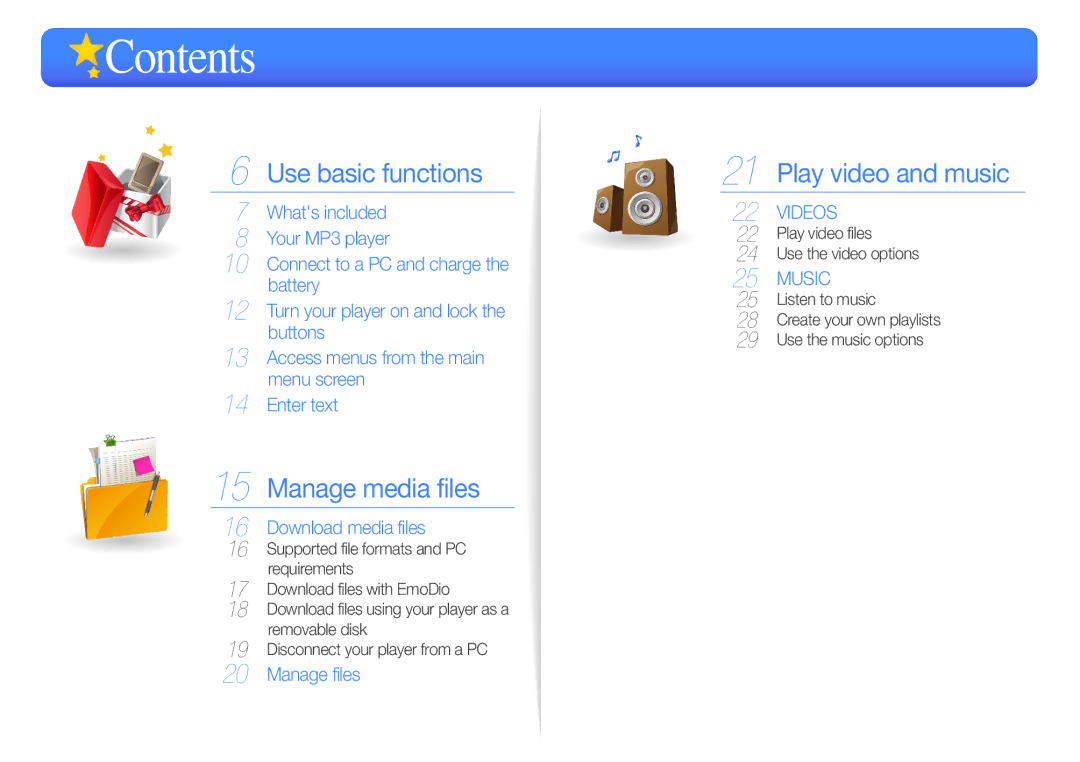 Samsung YP-R0 user manual Contents 